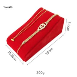 Red Velvet Gold Jewelry Organizer Earring Necklace Display Stand Quality Ring Tray Pendant Storage Plate Watch Bracelet Holder