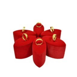Red Velvet Gold Jewelry Organizer Earring Necklace Display Stand Quality Ring Tray Pendant Storage Plate Watch Bracelet Holder