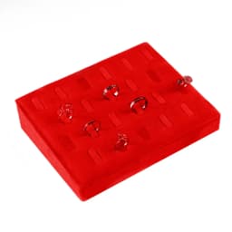 Red Velvet Gold Jewelry Organizer Earring Necklace Display Stand Quality Ring Tray Pendant Storage Plate Watch Bracelet Holder