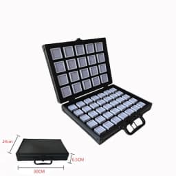 Gems Jewelry Trunk Travel Carrying Gemstone Display Box Aluminum Case Loose Stones Storage Container Collection Diamond Holder