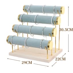 Detachable Jewelry Organizer with Wood Base Bracelet Watch Display Rack Business Exhibition Jewelry Bangle Stand 1/2/3/4 Layers