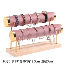 Detachable Jewelry Organizer with Wood Base Bracelet Watch Display Rack Business Exhibition Jewelry Bangle Stand 1/2/3/4 Layers