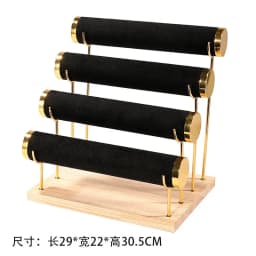 Detachable Jewelry Organizer with Wood Base Bracelet Watch Display Rack Business Exhibition Jewelry Bangle Stand 1/2/3/4 Layers