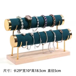 Detachable Jewelry Organizer with Wood Base Bracelet Watch Display Rack Business Exhibition Jewelry Bangle Stand 1/2/3/4 Layers