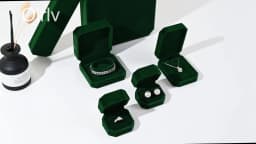 Oirlv Velvet Ring Box Gemstone Green Jewelry Box Set High-quality Earring Bracelet Necklace Box Jewelry Organizer Jewelry Box