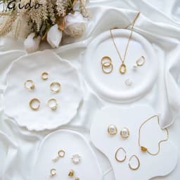 White Accessories Organizer Plate Nail Gypsum Jewelry Display Plate Rings Photography Background Earrings Organizer