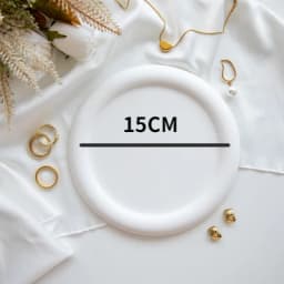 White Accessories Organizer Plate Nail Gypsum Jewelry Display Plate Rings Photography Background Earrings Organizer