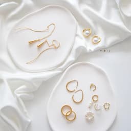 White Accessories Organizer Plate Nail Gypsum Jewelry Display Plate Rings Photography Background Earrings Organizer