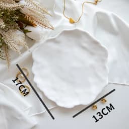 White Accessories Organizer Plate Nail Gypsum Jewelry Display Plate Rings Photography Background Earrings Organizer