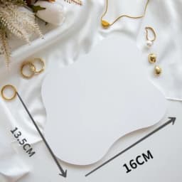 White Accessories Organizer Plate Nail Gypsum Jewelry Display Plate Rings Photography Background Earrings Organizer