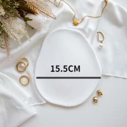 White Accessories Organizer Plate Nail Gypsum Jewelry Display Plate Rings Photography Background Earrings Organizer