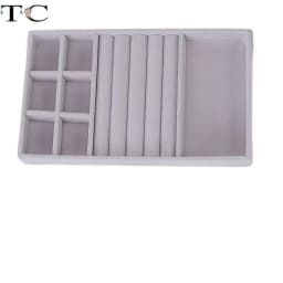 1PC Gray Velvet Jewelry Holder Earrings Ring Storage Tray Minimalist Jewelry Box Jewelry Desktop Organizer Box