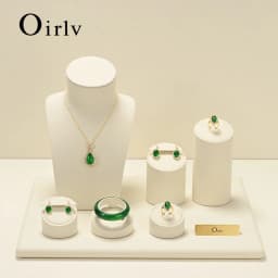Oirlv Beige High-End Jewelry Display Stands for Rings Earrings Necklaces Bracelets - Premium Window Display Props