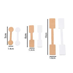 50/100Pcs Rectangle Jewelry Price Tag Self Adhesive Barbell Sticker Card DIY Necklace Earring Display Repair Label Packaging