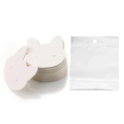 50pcs Earrings Card with 50pcs Bags Cat Cards Jewelry Display Packaging Cardboards Ear Studs Hang Tags Cards DIY Wholesale