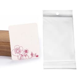 50pcs Earrings Card with 50pcs Bags Cat Cards Jewelry Display Packaging Cardboards Ear Studs Hang Tags Cards DIY Wholesale