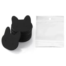 50pcs Earrings Card with 50pcs Bags Cat Cards Jewelry Display Packaging Cardboards Ear Studs Hang Tags Cards DIY Wholesale