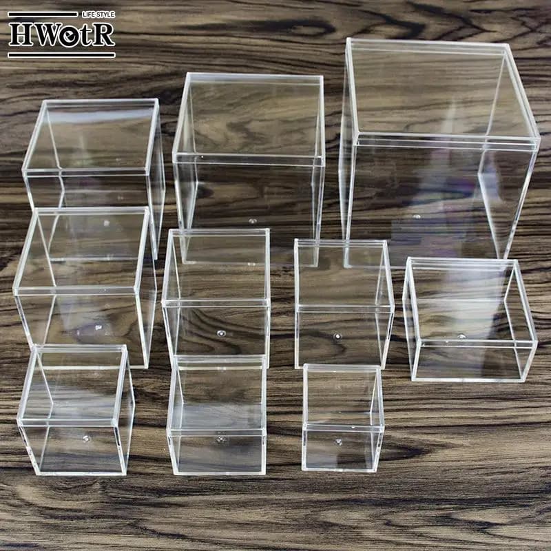 1Pcs Large Capacity Jewelry Storage Box Clear Acryl Cube Portable Jewelry Storage Earrings Necklace Ring Jewelry Display