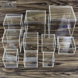 1Pcs Large Capacity Jewelry Storage Box Clear Acryl Cube Portable Jewelry Storage Earrings Necklace Ring Jewelry Display