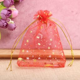 50pcs/lot Moon Star Jewelry Bag Organza Gift Bag 7x9cm 9x12cm 10x15cm 13x18cm Candy Bag Jewelry Packing Drawstring Bags