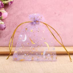 50pcs/lot Moon Star Jewelry Bag Organza Gift Bag 7x9cm 9x12cm 10x15cm 13x18cm Candy Bag Jewelry Packing Drawstring Bags