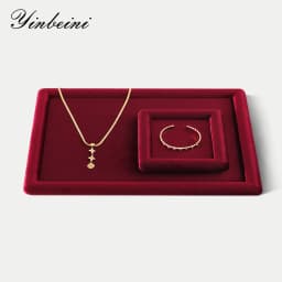 Yinbeini Velvet Jewelry Tray Drawer Organizer for Ring Earrings Bracelet Necklace Anti Scratch Jewelry Storage Display PlateP079
