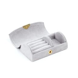 New In Macaron Jewelry Box for Travel Portable Ring Earrings Necklace Organizer Double Layer PU Leather Snap Button Display Case