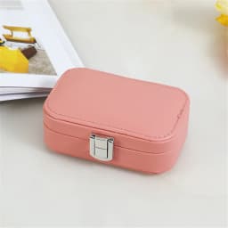 New In Macaron Jewelry Box for Travel Portable Ring Earrings Necklace Organizer Double Layer PU Leather Snap Button Display Case
