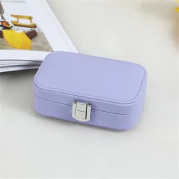 New In Macaron Jewelry Box for Travel Portable Ring Earrings Necklace Organizer Double Layer PU Leather Snap Button Display Case