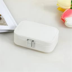 New In Macaron Jewelry Box for Travel Portable Ring Earrings Necklace Organizer Double Layer PU Leather Snap Button Display Case