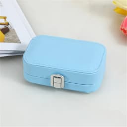 New In Macaron Jewelry Box for Travel Portable Ring Earrings Necklace Organizer Double Layer PU Leather Snap Button Display Case