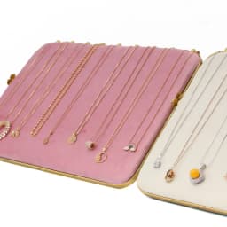 Pink Velvet Jewelry Display Board Necklace Earring Hanging Shelf Ring Jewelry Holder Tray Gold Metal Frame