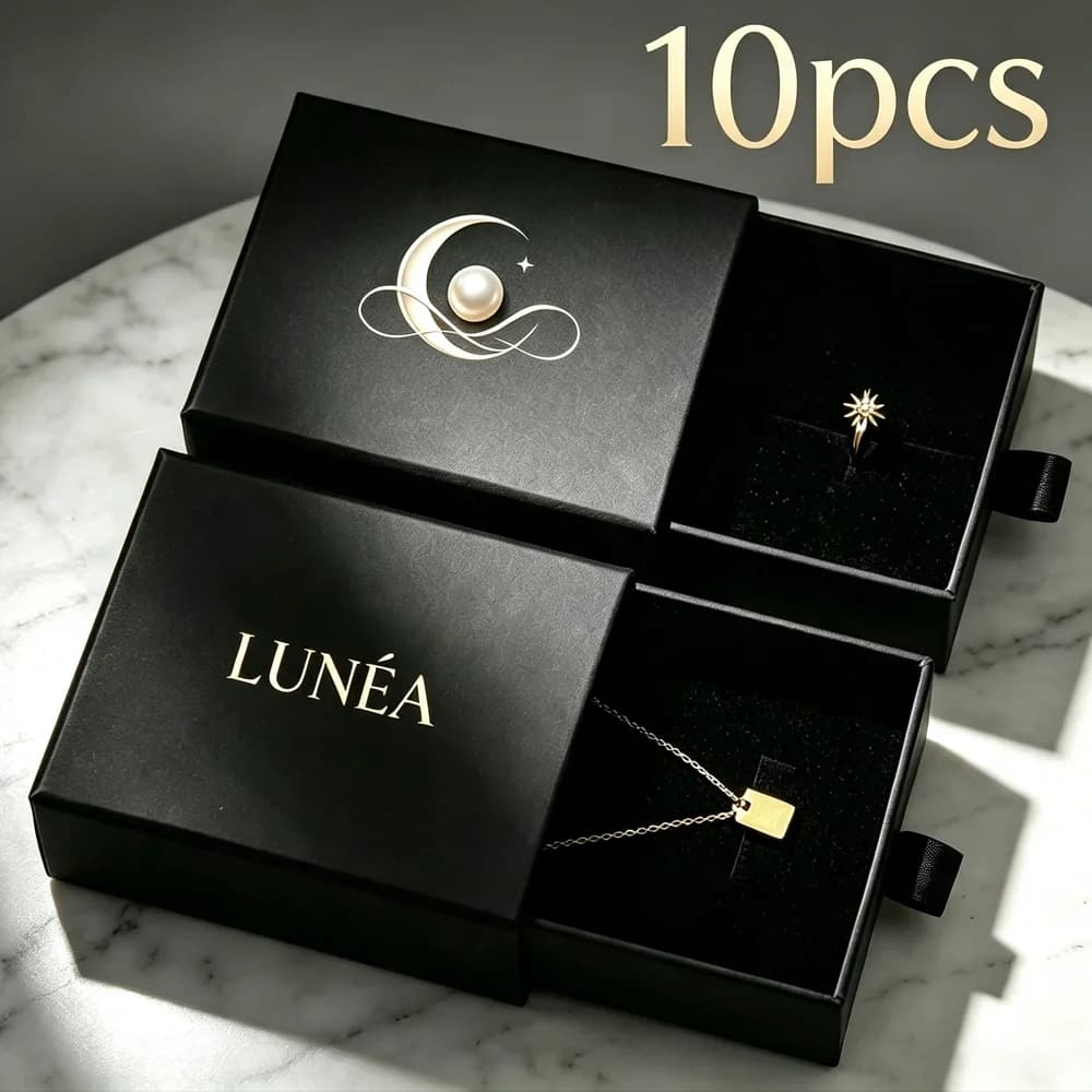 8*8/6*6cm 10PCS Free Custom Logo Paper Box Necklace Ring Box With Sponge Drawer Box Personalized Exquisite Jewelry Packag Pack