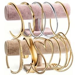 2026 New 925 Silver Classic Gold Multi Loop Twisted Logo Women's Open Bracelet Display Tool DIY Exquisite Charm Jewelry