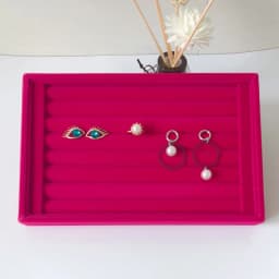 New Velvet Jewelry Flat Trays Box Earring Rings Storage Box Jewelry Case Display Convenient Charming Women Rings Trays Makeup