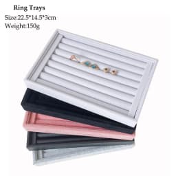 New Velvet Jewelry Flat Trays Box Earring Rings Storage Box Jewelry Case Display Convenient Charming Women Rings Trays Makeup