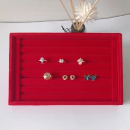 New Velvet Jewelry Flat Trays Box Earring Rings Storage Box Jewelry Case Display Convenient Charming Women Rings Trays Makeup