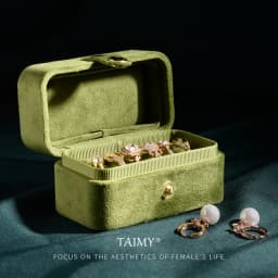 TAIMY Fashion Mini Portable Travel Jewelry Box for Women portable Velvet Storage Case Earrings Ring Organizer Display Boxes
