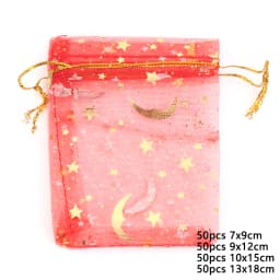 50pcs/lot Colorful Drawstring Organza Bags Jewelry Packaging Bags Candy Wedding Birthday Bags Gifts Sweets Pouches Wholesales