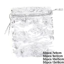 50pcs/lot Colorful Drawstring Organza Bags Jewelry Packaging Bags Candy Wedding Birthday Bags Gifts Sweets Pouches Wholesales