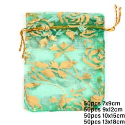 50pcs/lot Colorful Drawstring Organza Bags Jewelry Packaging Bags Candy Wedding Birthday Bags Gifts Sweets Pouches Wholesales