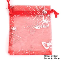 50pcs/lot Colorful Drawstring Organza Bags Jewelry Packaging Bags Candy Wedding Birthday Bags Gifts Sweets Pouches Wholesales