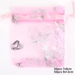 50pcs/lot Colorful Drawstring Organza Bags Jewelry Packaging Bags Candy Wedding Birthday Bags Gifts Sweets Pouches Wholesales