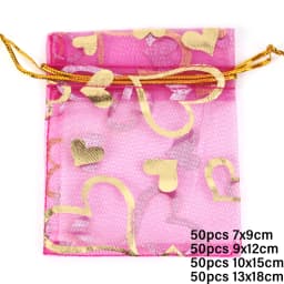 50pcs/lot Colorful Drawstring Organza Bags Jewelry Packaging Bags Candy Wedding Birthday Bags Gifts Sweets Pouches Wholesales