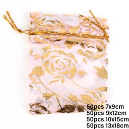 50pcs/lot Colorful Drawstring Organza Bags Jewelry Packaging Bags Candy Wedding Birthday Bags Gifts Sweets Pouches Wholesales