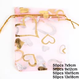 50pcs/lot Colorful Drawstring Organza Bags Jewelry Packaging Bags Candy Wedding Birthday Bags Gifts Sweets Pouches Wholesales