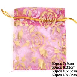 50pcs/lot Colorful Drawstring Organza Bags Jewelry Packaging Bags Candy Wedding Birthday Bags Gifts Sweets Pouches Wholesales