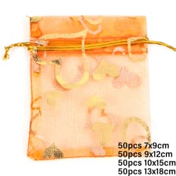 50pcs/lot Colorful Drawstring Organza Bags Jewelry Packaging Bags Candy Wedding Birthday Bags Gifts Sweets Pouches Wholesales