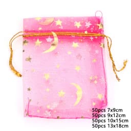 50pcs/lot Colorful Drawstring Organza Bags Jewelry Packaging Bags Candy Wedding Birthday Bags Gifts Sweets Pouches Wholesales