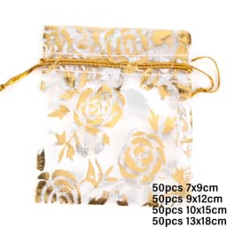 50pcs/lot Colorful Drawstring Organza Bags Jewelry Packaging Bags Candy Wedding Birthday Bags Gifts Sweets Pouches Wholesales